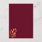 Burgundy Fall Wedding Menu Choice Card エンクロージャーカード (裏面)
