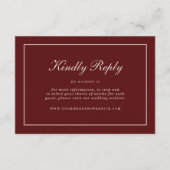 Burgundy Fall Wedding RSVP Online Enclosure Card エンクロージャーカード (正面)