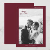 Burgundy Fall Wedding Save the Date 招待状 (正面/裏面)