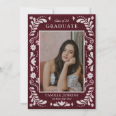 Burgundy Fiesta Photo Grad Announcement 2026 案内状 (正面)