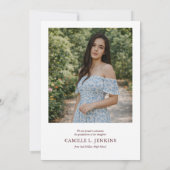 Burgundy Fiesta Photo Grad Announcement 2026 案内状 (裏面)