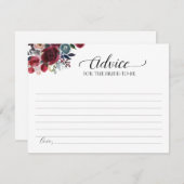 Burgundy Floral Advice For The Bride-To-Be Card エンクロージャーカード (正面/裏面)