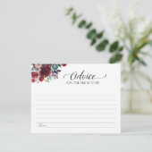 Burgundy Floral Advice For The Bride-To-Be Card エンクロージャーカード (スタンド正面)