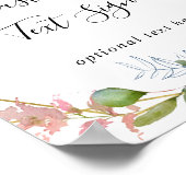 Burgundy Floral and Greenery Custom Text Sign ポスター (角)