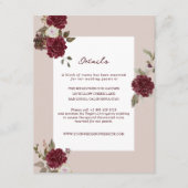 Burgundy Floral Autumn Wedding Details Card エンクロージャーカード (正面)