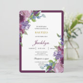 Burgundy floral baptism  招待状 (スタンド正面)
