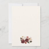 Burgundy Floral Botanical Wedding Invitation 招待状 (裏面)