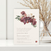 Burgundy Floral Botanical Wedding Invitation 招待状