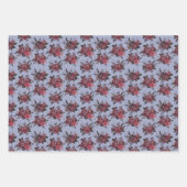 Burgundy Floral Bouquet on Gray Blue ラッピングペーパーシート (正面2)