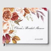 Burgundy floral bridal shower invitation  ゲストブック (正面)