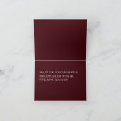 Burgundy Floral Bridal Shower Thank You Card  サンキューカード (内部)