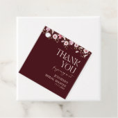 Burgundy Floral Bride in Bloom Bridal Shower フェイバータグ (インサイチュ)