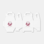 Burgundy floral crest and initials wedding フェイバーボックス (折り畳みなし)