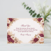 Burgundy Floral Elegant Gratitude サンキューカード (スタンド正面)