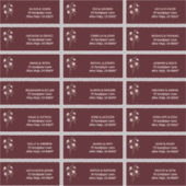 Burgundy Floral  Elegant Return Address Labels   シール (正面)