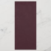 Burgundy Floral Gothic Wedding Menu メニュー (裏面)