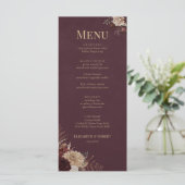 Burgundy Floral Gothic Wedding Menu メニュー (スタンド正面)
