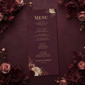 Burgundy Floral Gothic Wedding Menu メニュー
