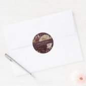 Burgundy Floral Gothic Wedding Round Sticker ラウンドシール (封筒)