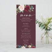 Burgundy Floral Menu メニュー (スタンド正面)