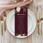Burgundy Floral Menu メニュー