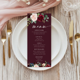 Burgundy Floral Menu メニュー