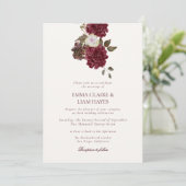 Burgundy Floral Old Money Wedding Invitation 招待状 (スタンド正面)
