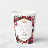 Burgundy Floral Presentación de 3 años 紙コップ (裏面)