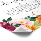 Burgundy floral pumpkin Late night diapers game ポスター (角)