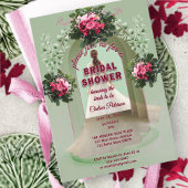 Burgundy Floral Sage Greenery Blush Bridal Shower 招待状