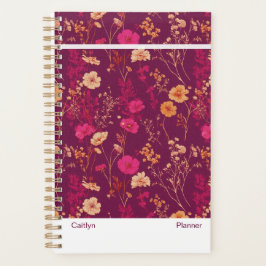 Burgundy Floral Small Planner プランナー手帳