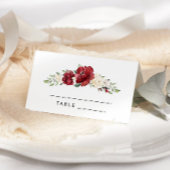 Burgundy floral Watercolor wedding place cards