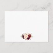 Burgundy Floral Wedding Details Insert Card W エンクロージャーカード (裏面)