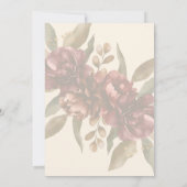 Burgundy Floral Wedding Invitation 招待状 (裏面)
