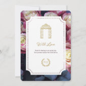 Burgundy Floral Wedding Invitation Template 招待状 (裏面)