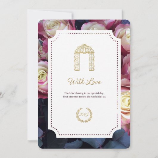 Burgundy Floral Wedding Invitation Template 招待状 (裏面)