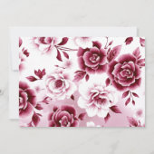 Burgundy flowers and watercolor girl Baptism photo 招待状 (裏面)