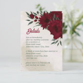 Burgundy flowers greenery wedding エンクロージャーカード (スタンド正面)