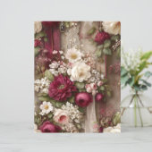 Burgundy Flowers Junk Journal Scrapbook Paper (スタンド正面)