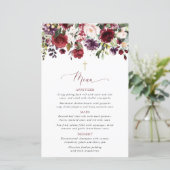 Burgundy Flowers, Pink Flowers, Baptism Menu (スタンド正面)