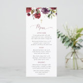 Burgundy Flowers, Pink Flowers, Baptism Menu メニュー (スタンド正面)
