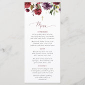 Burgundy Flowers, Pink Flowers, Baptism Menu メニュー (正面)