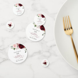 Burgundy Flowers, Pink Flowers, Boho, Birthday コンフェッティ