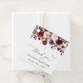 Burgundy Flowers, Pink Flowers, Floral Baptism フェイバータグ (インサイチュ)