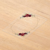 Burgundy Flowers, Red Flowers, Boho, Birthday アクリル招待状 (レイダウン)
