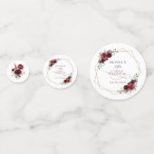 Burgundy Flowers, Red Flowers, Boho, Birthday コンフェッティ (裏面)