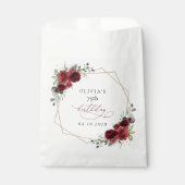 Burgundy Flowers, Red Flowers, Boho, Birthday フェイバーバッグ (正面)