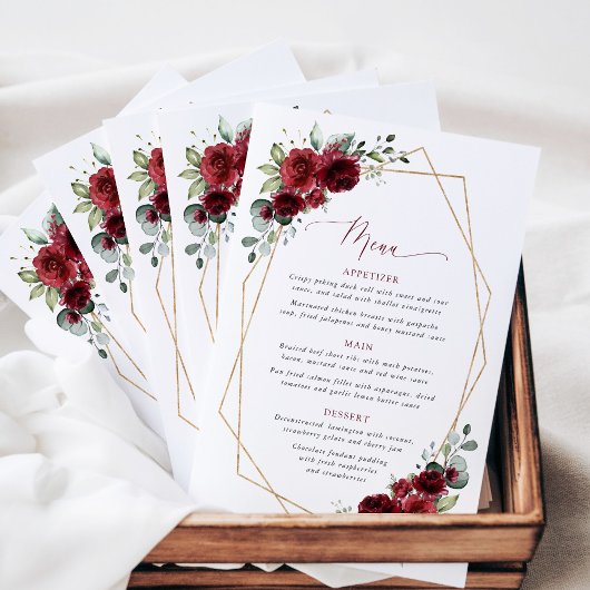Burgundy Flowers, Red Flowers, Bridal Shower Menu