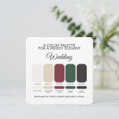 Burgundy Forest Green Wedding Color Palette Card 招待状 (スタンド正面)