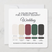 Burgundy Forest Green Wedding Color Palette Card 招待状 (裏面)